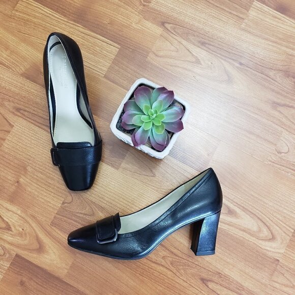 Naturalizer N5 Comfort Interest Pumps Black Genuine Leather Sz 7.5 - Picture 1 of 12